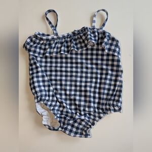 GAP Kids Navy Checkered One Piece Swimsuit